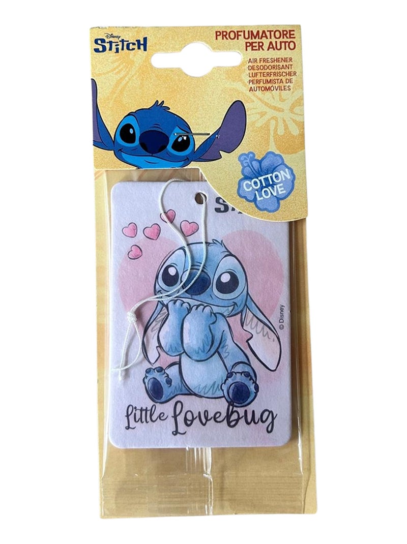 Désodorisant voiture en carton Stitch - Parfum coton, fraîcheur délicate et longue durée Bleu - Kiabi