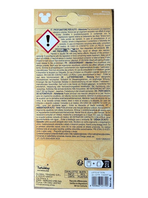 Désodorisant voiture en carton Stitch - Parfum coton, fraîcheur délicate et longue durée - Kiabi