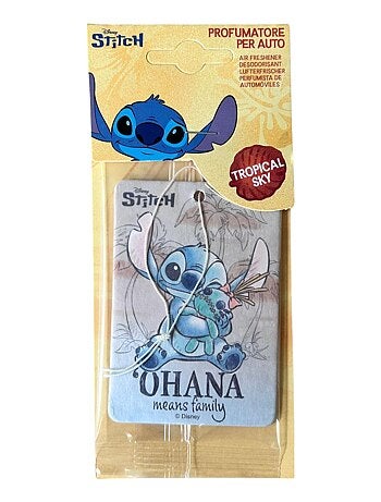 Désodorisant voiture Stitch en carton – Parfum tropical ciel, frais, exotique et longue durée