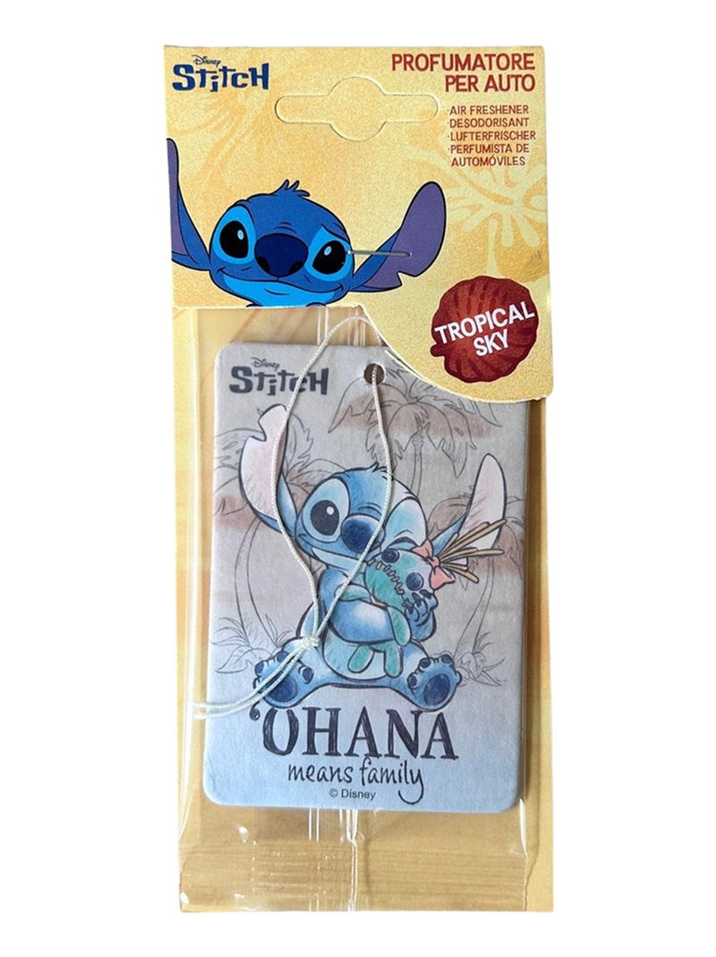 Désodorisant voiture Stitch en carton – Parfum tropical ciel, frais, exotique et longue durée Bleu - Kiabi