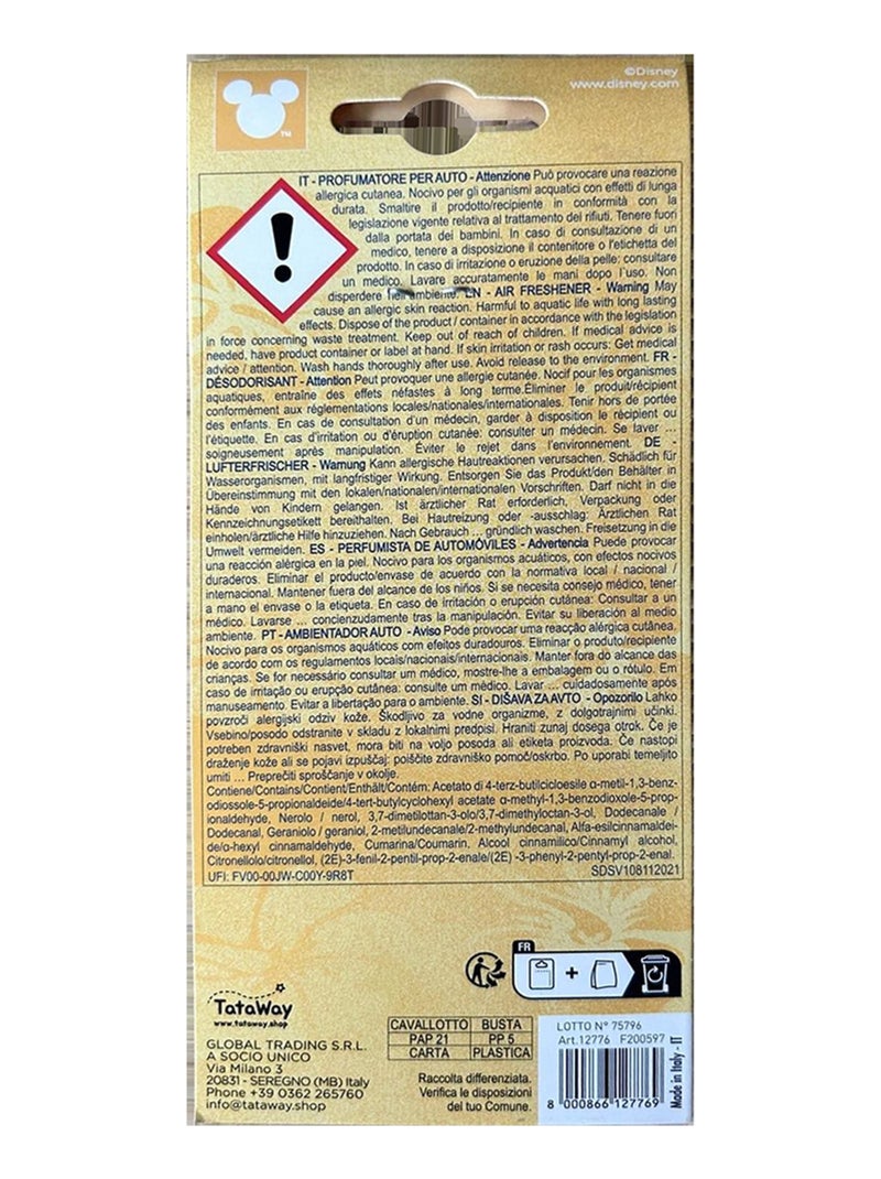 Désodorisant voiture Stitch en carton – Parfum tropical ciel, frais, exotique et longue durée Bleu - Kiabi