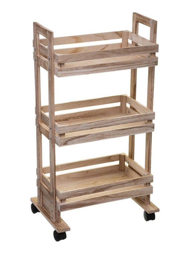Desserte 3 plateaux cagette Beige - Kiabi