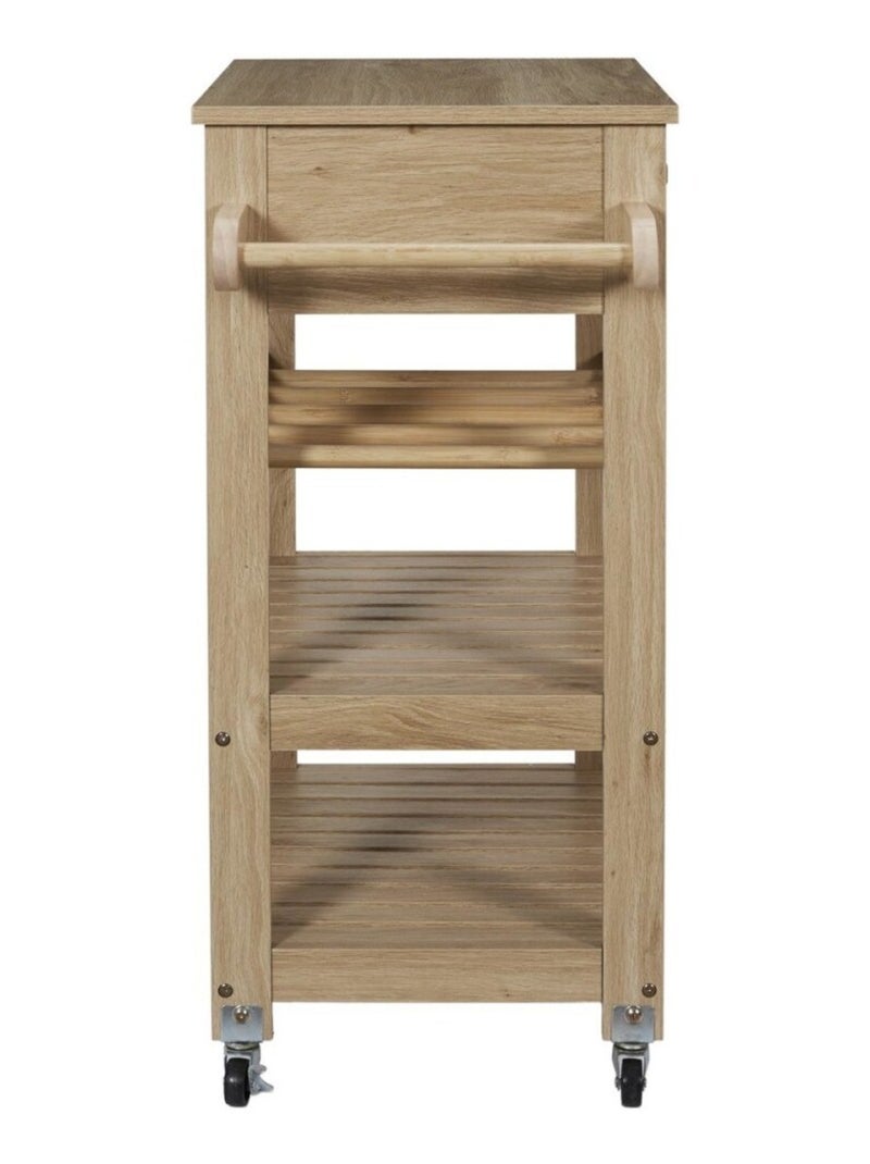 Desserte à roulettes 3 étagères et 1 tiroir Beige - Kiabi