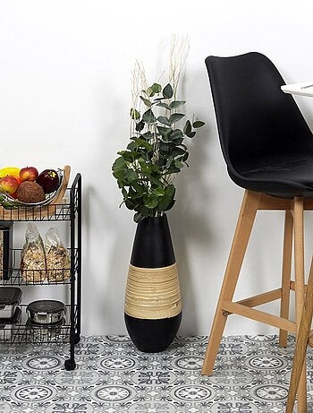 Desserte à roulettes 3 niveaux noire