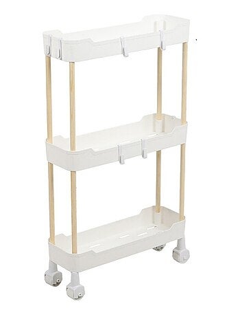 Desserte à roulettes 3 niveaux pour espaces étroits