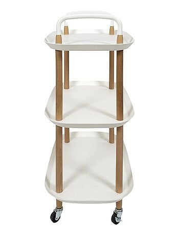 Desserte à roulettes 3 plateaux blanche