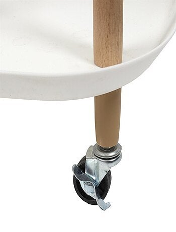 Desserte à roulettes 3 plateaux blanche