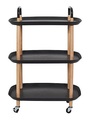 Desserte à roulettes 3 plateaux noir