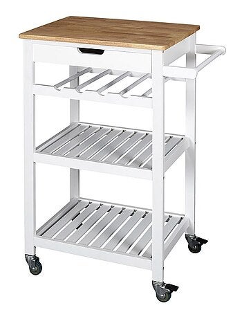 Desserte à roulettes blanc