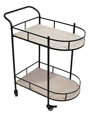 Desserte à roulettes bois et métal