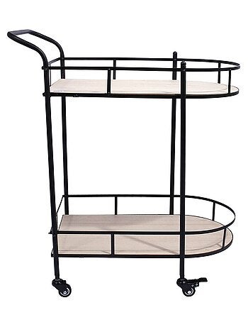 Desserte à roulettes bois et métal