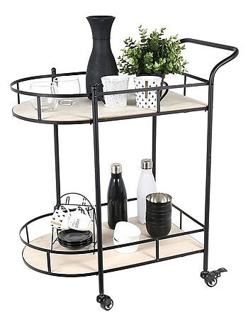 Desserte à roulettes bois et métal