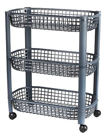 Desserte à roulettes en plastique 3 niveaux