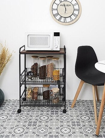 Desserte à roulettes étagère 2 tiroirs