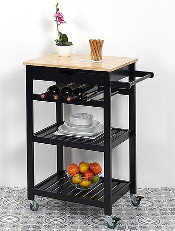 Desserte à roulettes blanc