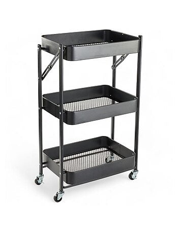 Desserte à roulettes sur 3 niveaux métal EQUIPMENT