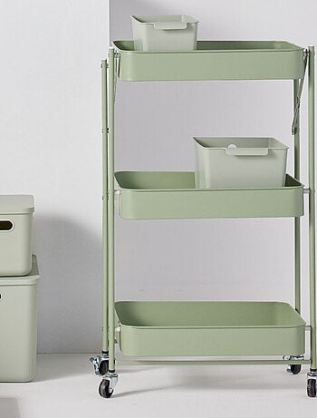 Desserte à roulettes sur 3 niveaux métal EQUIPMENT