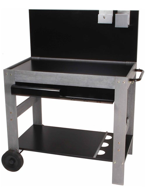 Desserte avec crédence en bois et acier - Kiabi