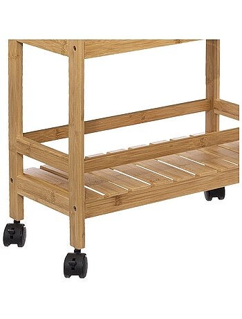 Desserte roulettes 3 niveaux bambou Linha