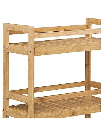 Desserte roulettes 3 niveaux bambou Linha