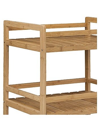 Desserte roulettes 3 niveaux bambou Linha