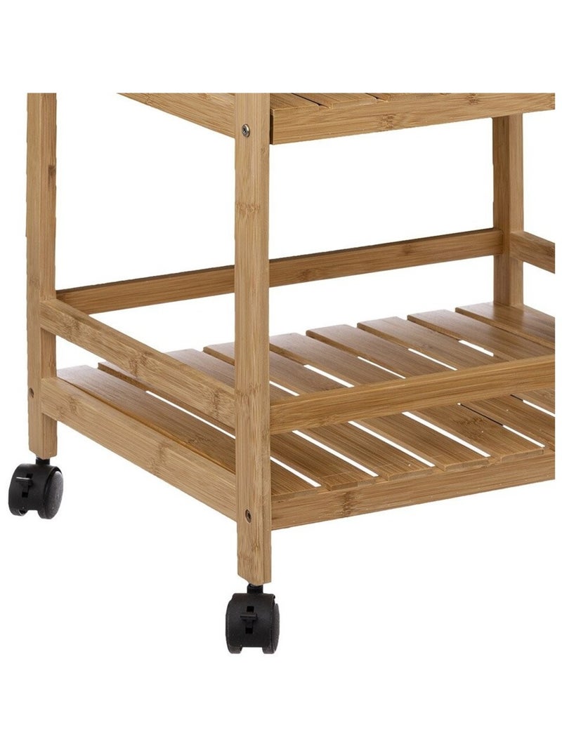 Desserte roulettes 3 niveaux bambou Linha Beige - Kiabi
