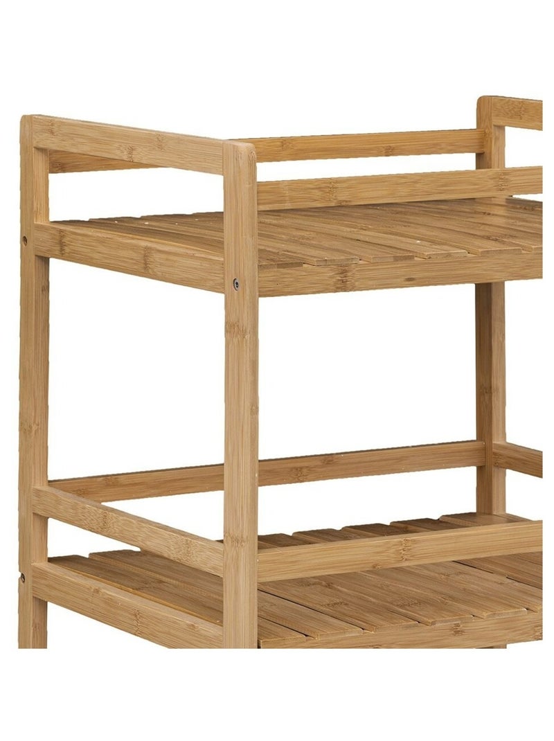 Desserte roulettes 3 niveaux bambou Linha Beige - Kiabi