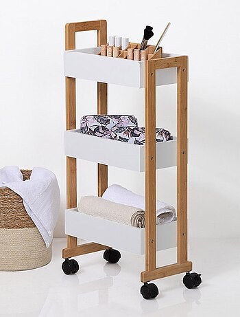 Desserte roulettes 3 niveaux blanc Natureo