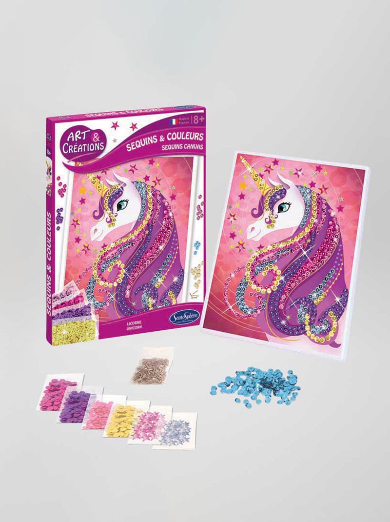 Dessins 'Licorne' créatif avec sequins Rose - Kiabi