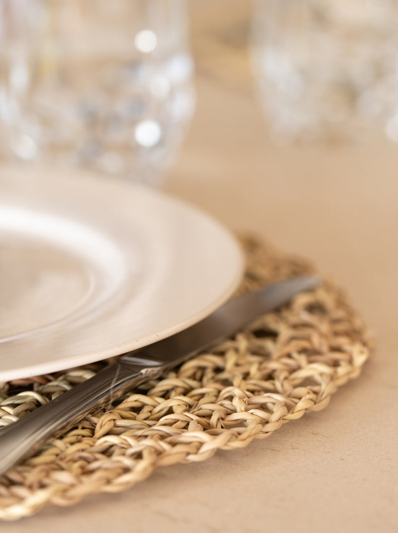 Dessous de plat fibre de palmier ajouré Beige clair - Kiabi