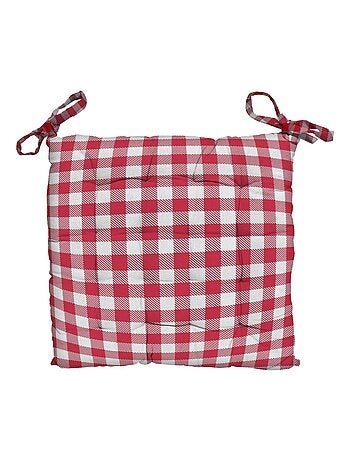 Dessus de chaise capitonné en coton 40x40x5 cm VICHY, par Soleil d'Ocre