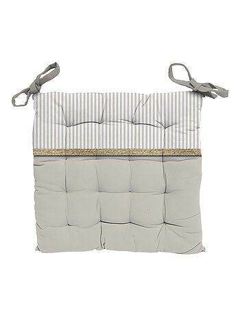 Dessus de chaise en coton capitonné 40x40x5 cm AIMEE, par Soleil d'Ocre