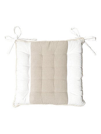 Dessus de chaise en pur coton lavé capitonné 40x40x5 cm ELENA, par Soleil d'Ocre