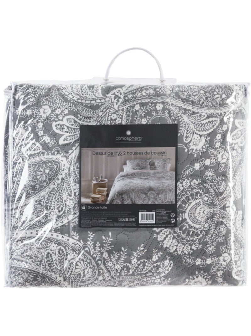 Dessus de lit - atmosphera - 100% polyester Gris - Kiabi