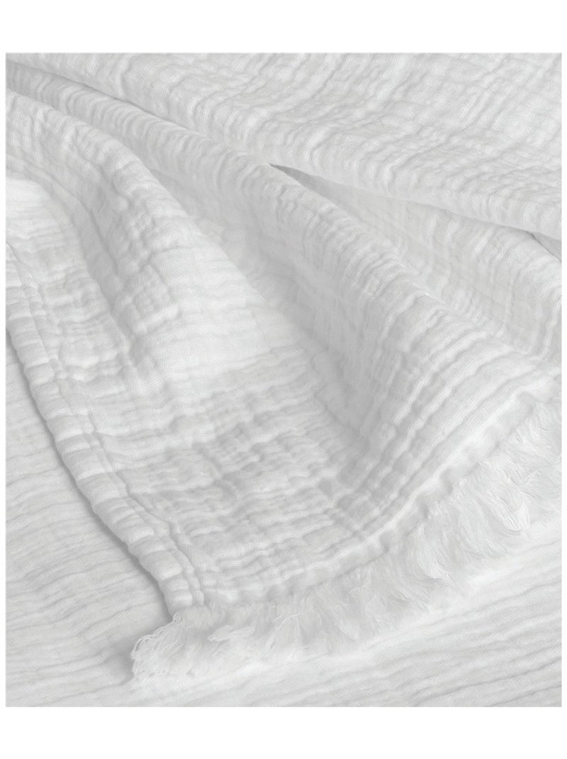 Dessus de lit - toison d'or - 100% double gaze de coton 300 gr/m² Blanc - Kiabi