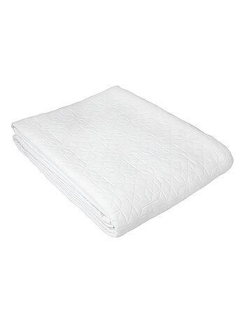 Dessus de lit 180x250 cm piqué de coton GUETHARY blanc, par Toison d'or