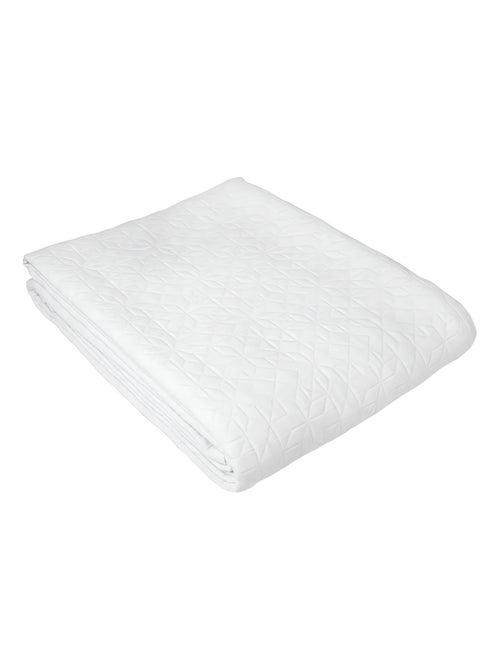 Dessus de lit 180x250 cm piqué de coton GUETHARY blanc, par Toison d'or - Kiabi