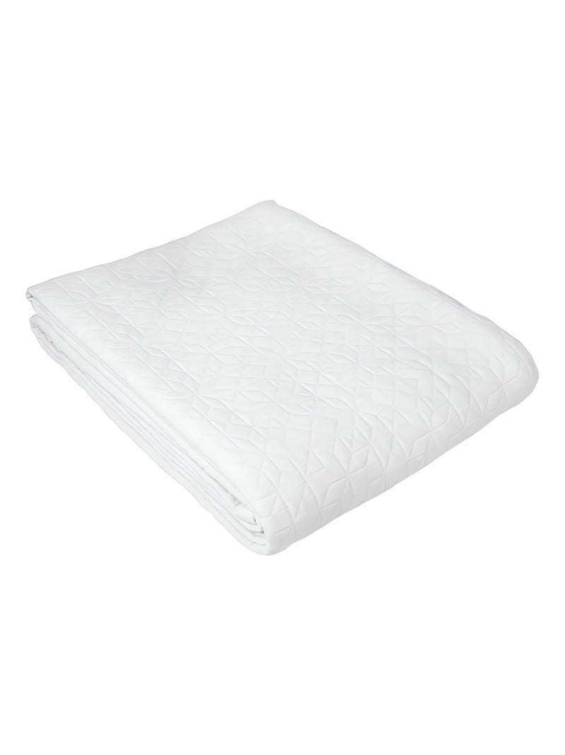 Dessus de lit 180x250 cm piqué de coton GUETHARY blanc, par Toison d'or Blanc - Kiabi