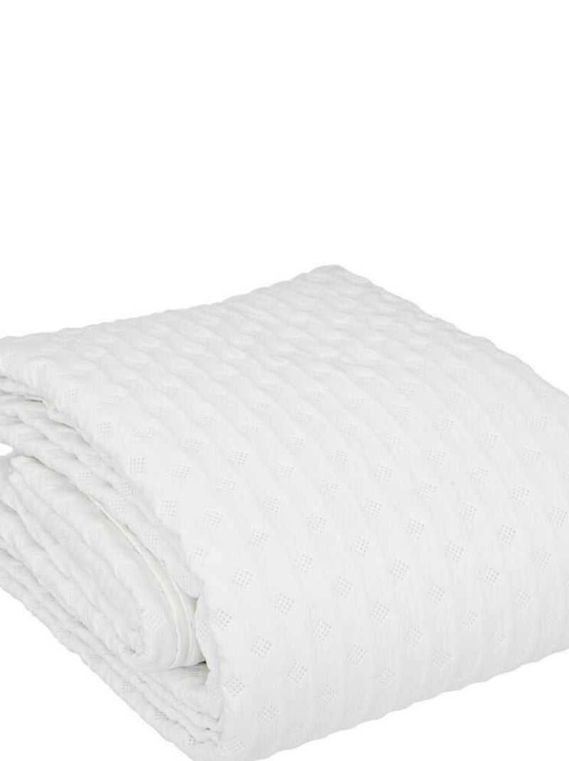 Dessus de lit 240x260 Kalia ivoire + 2 taies Blanc - Kiabi