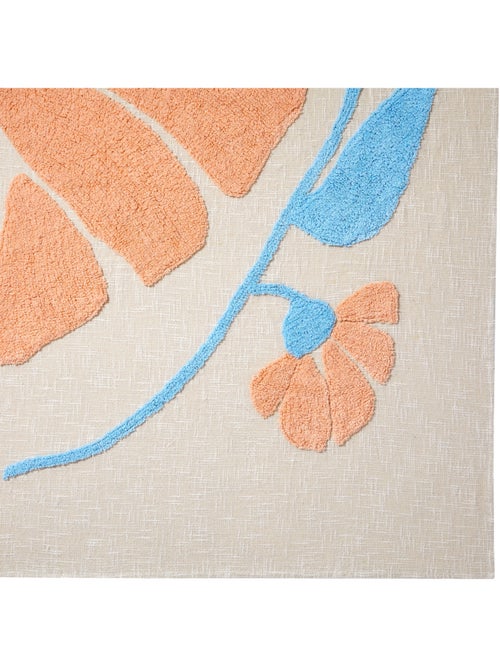 Dessus de lit 260x240xcm motif tufté coton FLEURS SAUVAGES - Kiabi