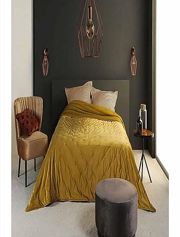 Dessus de lit aspect velours satiné