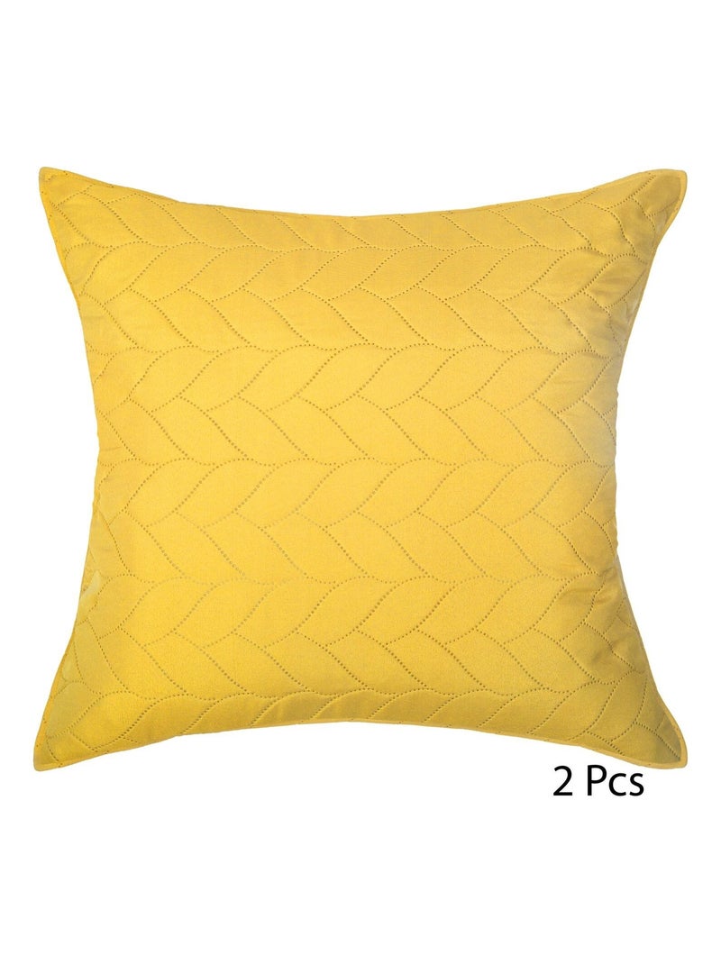 Dessus de lit avec 2 taies d'oreillers tressés DOLCE Jaune - Kiabi
