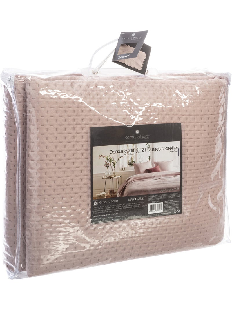 Dessus de lit avec taies DOLCE Rose - Kiabi