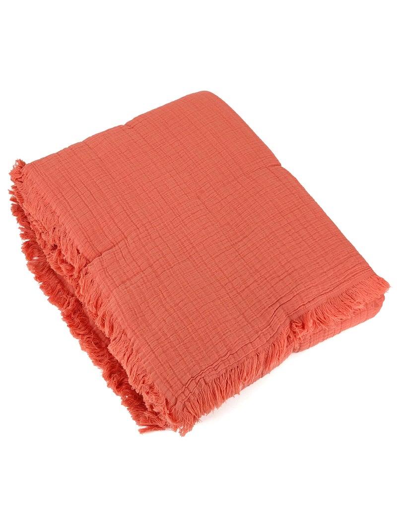 Dessus de lit BREHAT Orange corail - Kiabi
