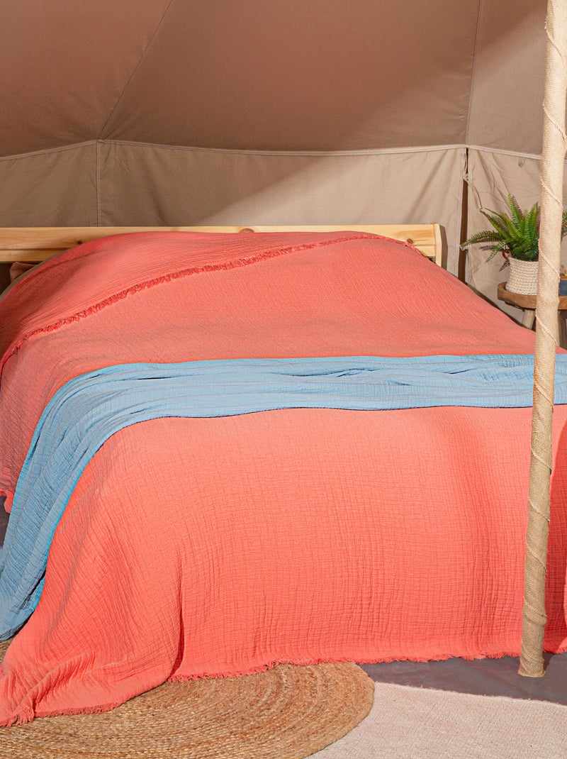 Dessus de lit BREHAT Orange corail - Kiabi
