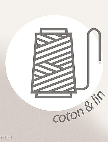 Dessus de lit coton et lin mélangés CABOURG naturel