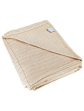 Dessus de lit coton et lin mélangés ETRETAT naturel