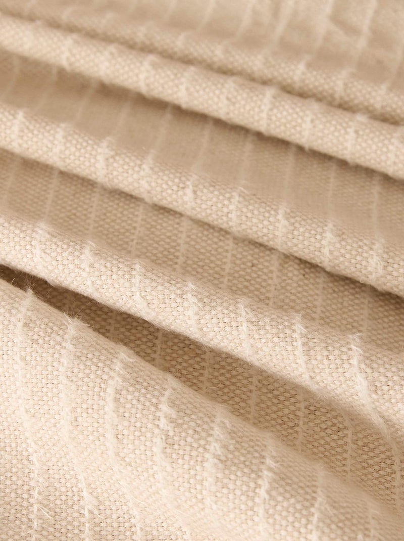 Dessus de lit coton et lin mélangés ETRETAT naturel Blanc cassé - Kiabi