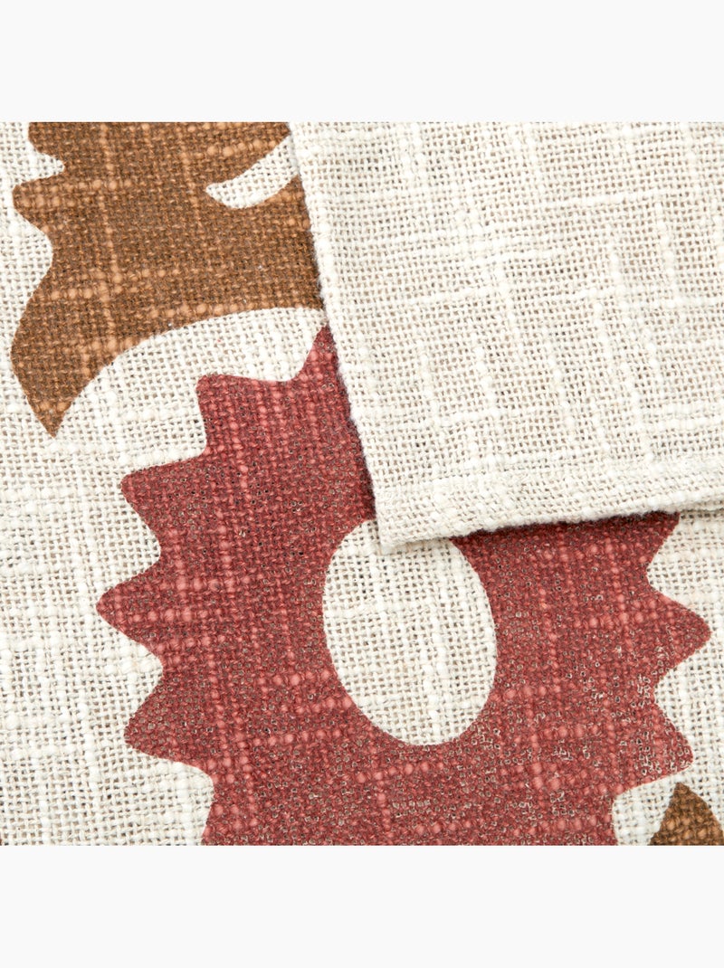 Dessus de lit coton motif ethnique Orange - Kiabi