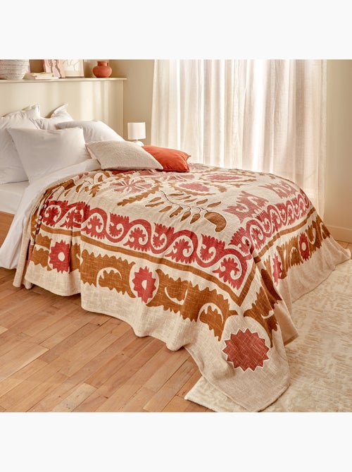 Dessus de lit coton motif ethnique - Kiabi